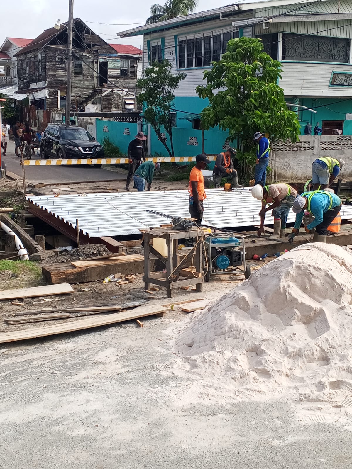 Construction workers on a commercial project